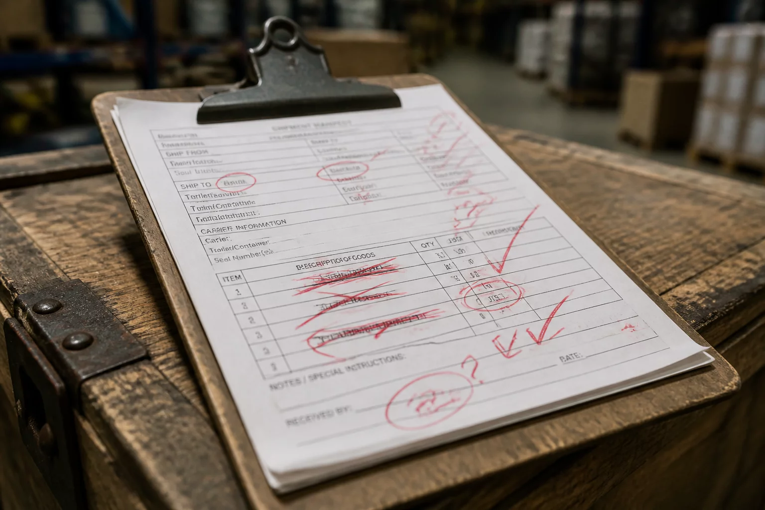 Logistics Documentation Errors